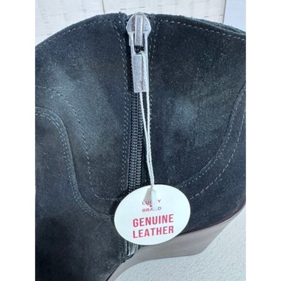 NWT!! "LUCKY BRAND" SZ 8.5 Women's Blk Sued Ankle Boots Side Zipper Classy Work - Picture 12 of 12